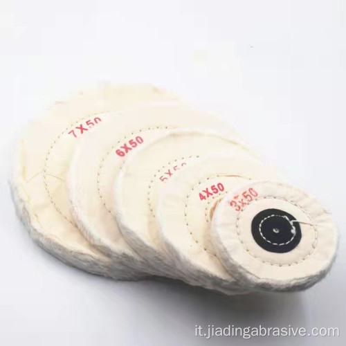 Ruota di lucidatura in cotone cucita a spirale per lucidatura